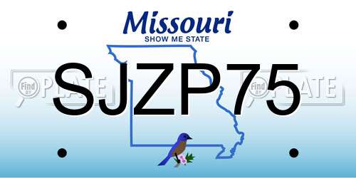 SJZP75 Missouri License Plate