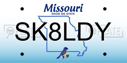 SK8LDY Missouri License Plate