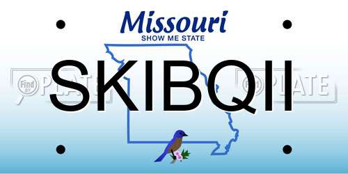 SKIBQII Missouri License Plate