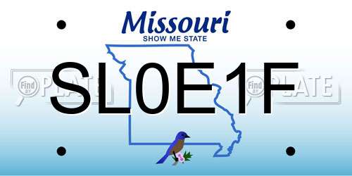 SL0E1F Missouri License Plate