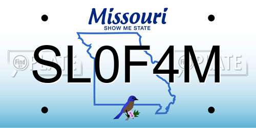 SL0F4M Missouri License Plate