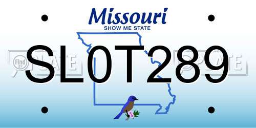 SL0T289 Missouri License Plate
