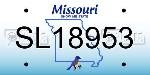 SL18953 Missouri License Plate