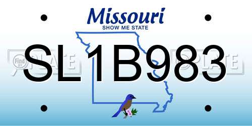 SL1B983 Missouri License Plate