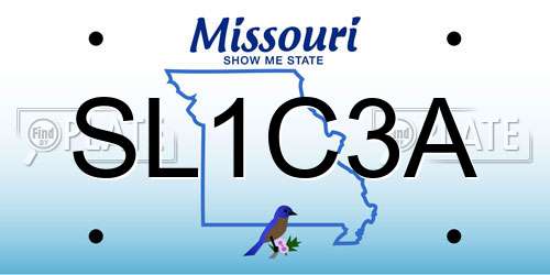 SL1C3A Missouri License Plate