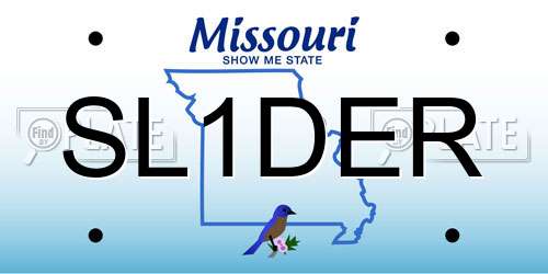SL1DER Missouri License Plate