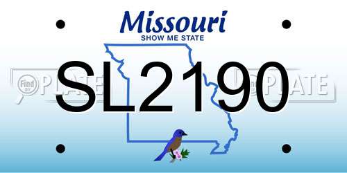 SL2190 Missouri License Plate