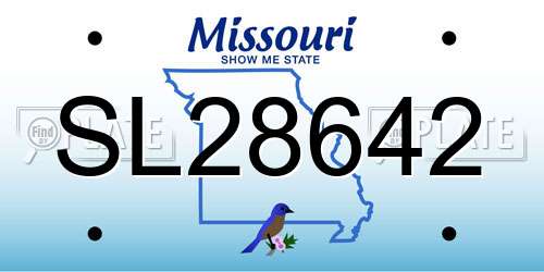 SL28642 Missouri License Plate