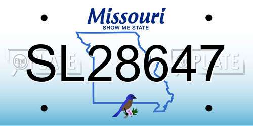 SL28647 Missouri License Plate