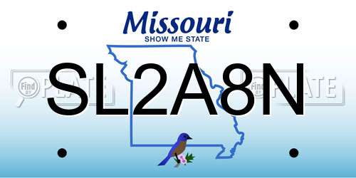 SL2A8N Missouri License Plate