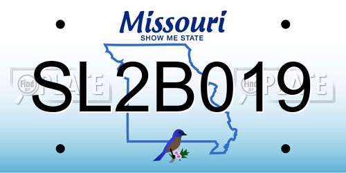 SL2B019 Missouri License Plate