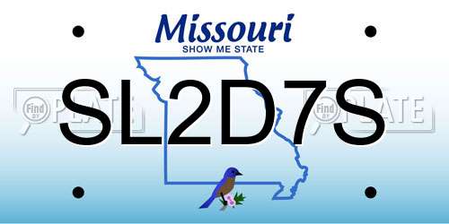 SL2D7S Missouri License Plate