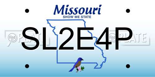 SL2E4P Missouri License Plate