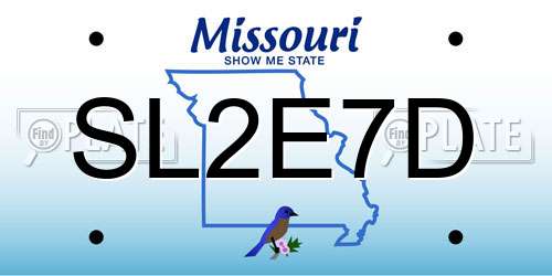 SL2E7D Missouri License Plate