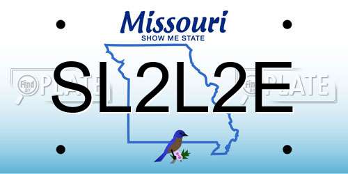 SL2L2E Missouri License Plate