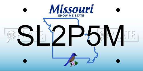 SL2P5M Missouri License Plate