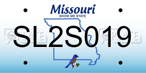 SL2S019 Missouri License Plate