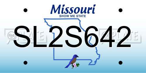 SL2S642 Missouri License Plate