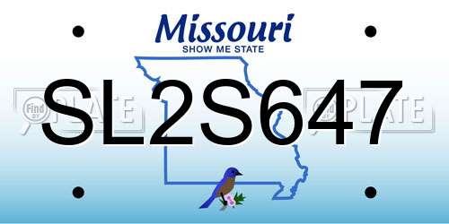 SL2S647 Missouri License Plate