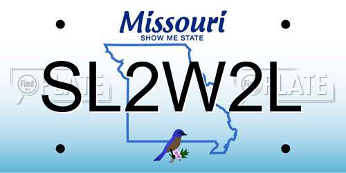 SL2W2L Missouri License Plate