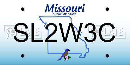 SL2W3C Missouri License Plate