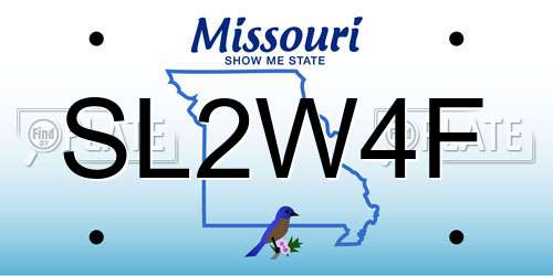 SL2W4F Missouri License Plate