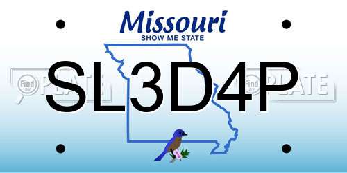 SL3D4P Missouri License Plate