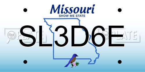 SL3D6E Missouri License Plate