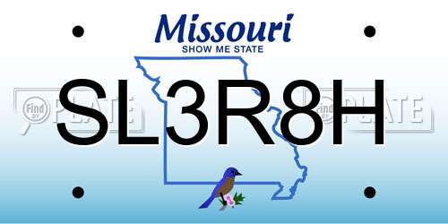 SL3R8H Missouri License Plate