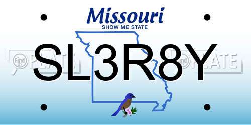 SL3R8Y Missouri License Plate