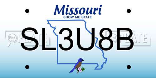 SL3U8B Missouri License Plate