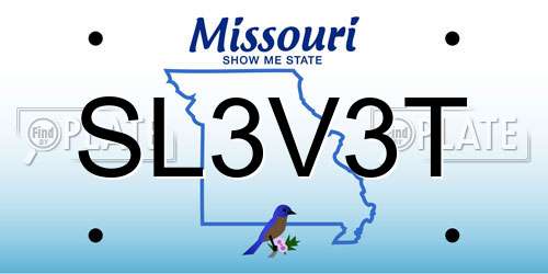 SL3V3T Missouri License Plate