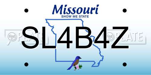 SL4B4Z Missouri License Plate