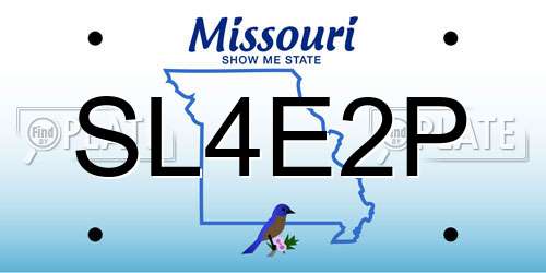 SL4E2P Missouri License Plate