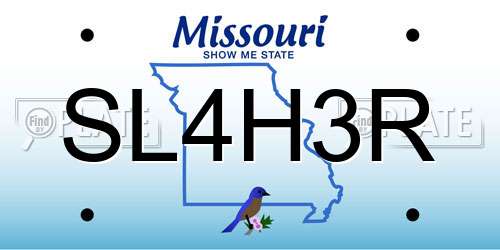 SL4H3R Missouri License Plate