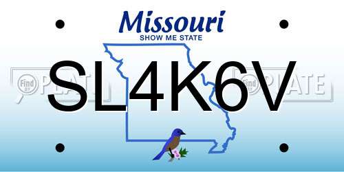 SL4K6V Missouri License Plate