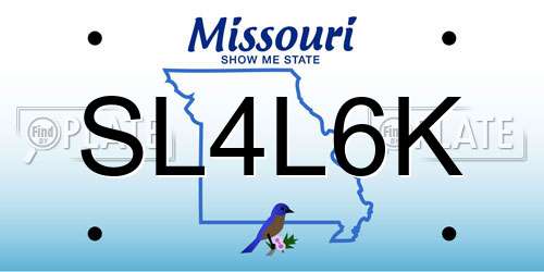 SL4L6K Missouri License Plate