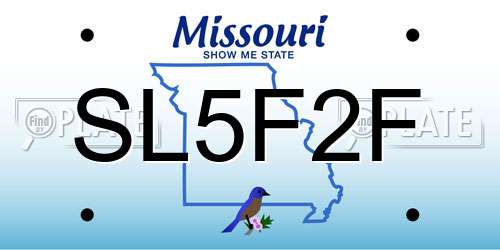 SL5F2F Missouri License Plate