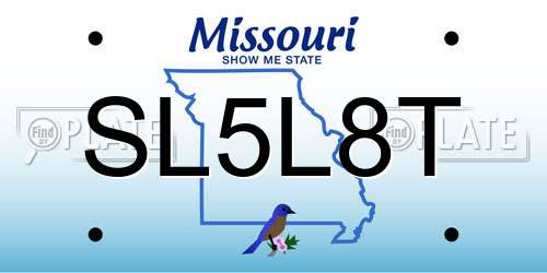 SL5L8T Missouri License Plate