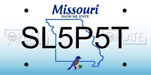 SL5P5T Missouri License Plate