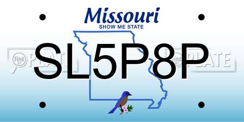 SL5P8P Missouri License Plate