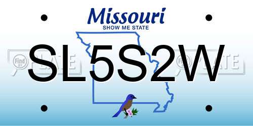 SL5S2W Missouri License Plate