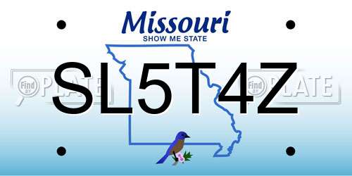 SL5T4Z Missouri License Plate