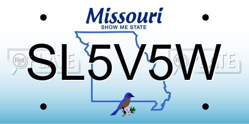 SL5V5W Missouri License Plate