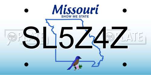 SL5Z4Z Missouri License Plate