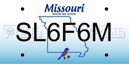 SL6F6M Missouri License Plate