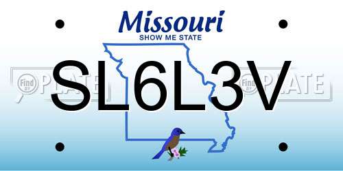 SL6L3V Missouri License Plate