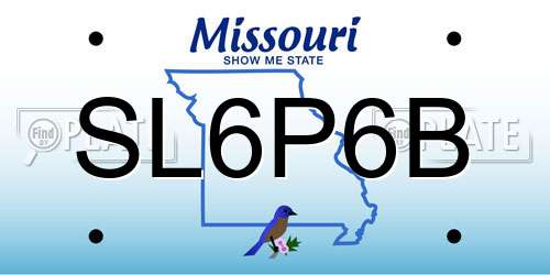 SL6P6B Missouri License Plate