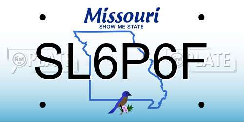 SL6P6F Missouri License Plate
