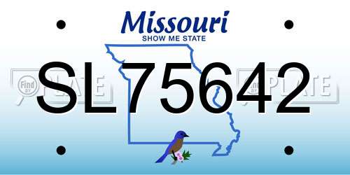 SL75642 Missouri License Plate